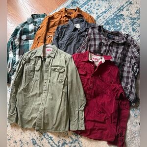 LOT Mens size L collared button down shirts